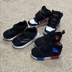 3 Pairs - Adidas Toddler Black Sneakers Collection